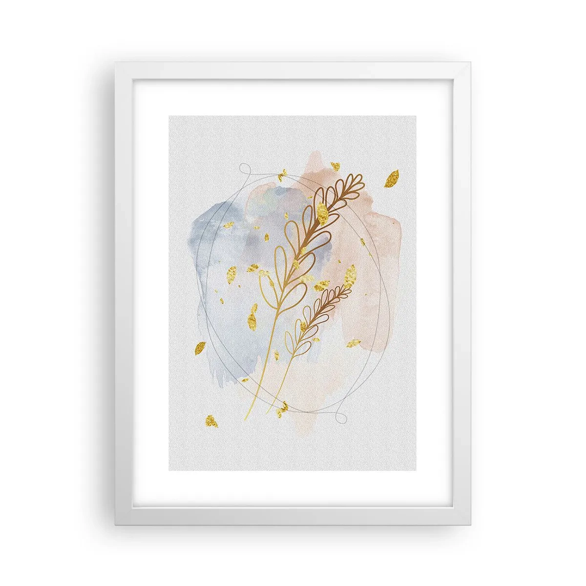 Plagát v bielom ráme - Zlatý závan - 30x40 cm