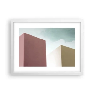 Plagát v bielom ráme - Geometria slnečného leta - 40x30 cm