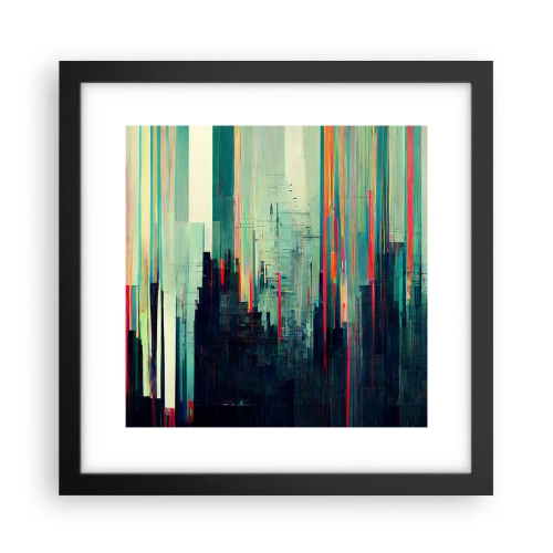 Plagát v čiernom ráme - Futuristické mesto - 30x30 cm