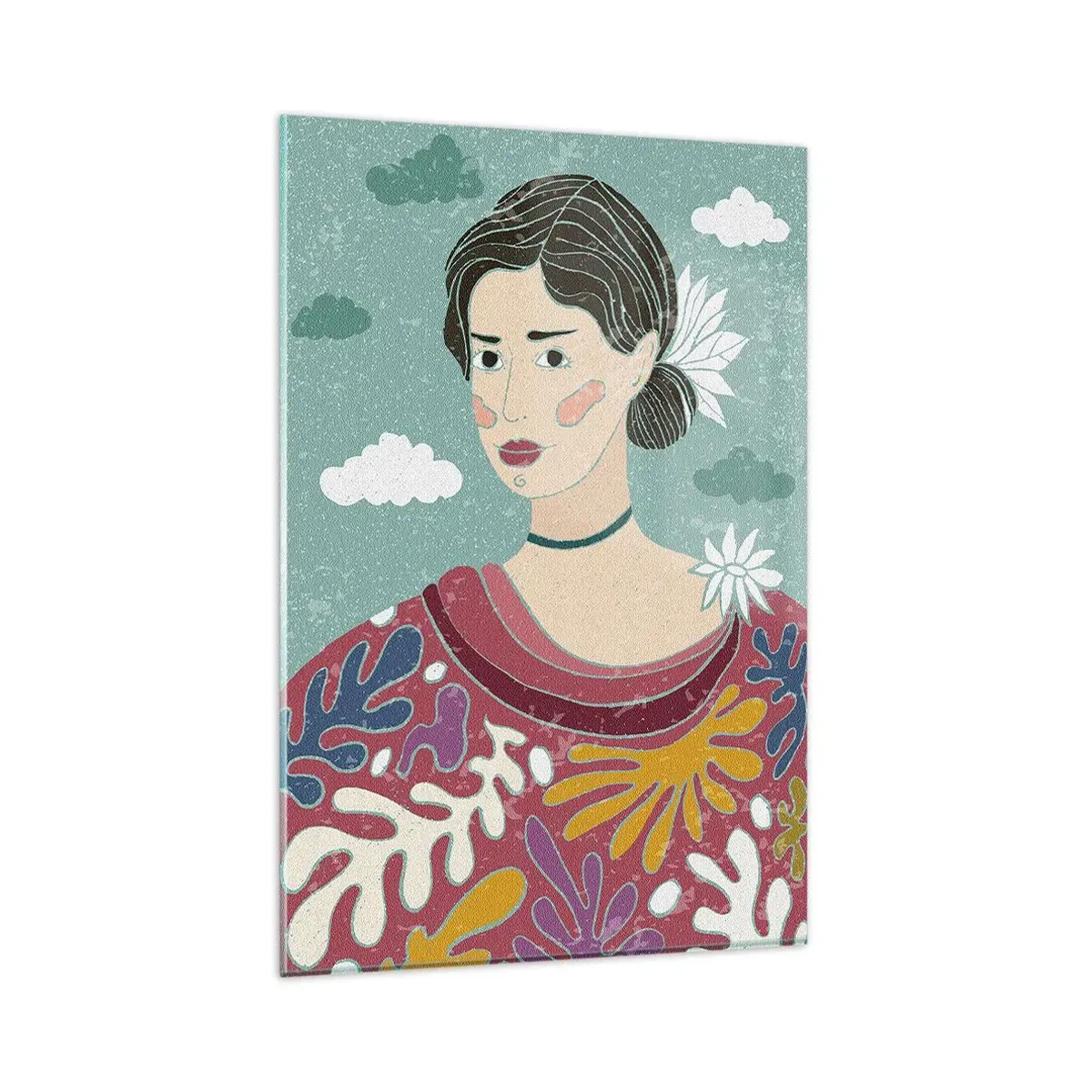 Obraz na skle - S melanchóliou v pohľade - 80x120 cm