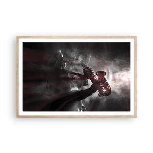 Plagát v ráme zo svetlého duba - V oparoch jazzu - 91x61 cm