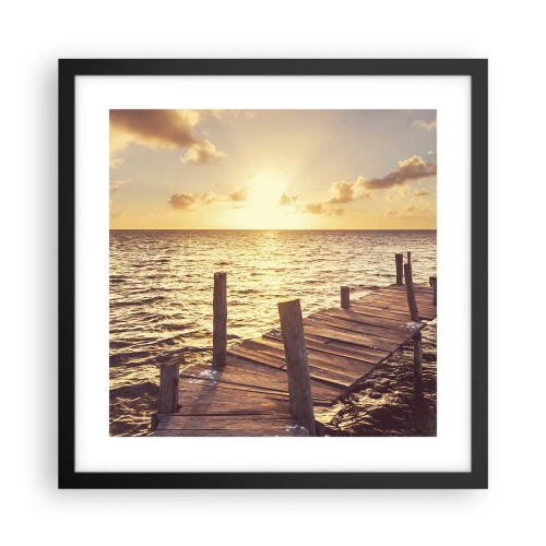 Plagát v čiernom ráme - Zlatá krajina láskavosti - 40x40 cm