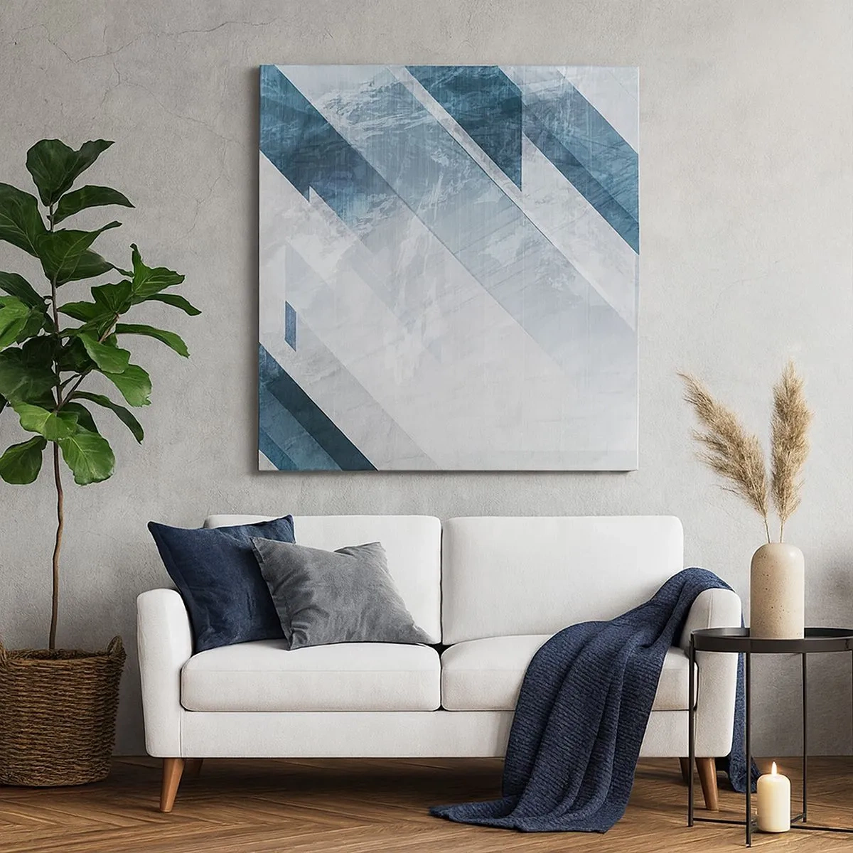 Obraz na plátne - Priestorová kompozícia – pohyb šedej - 30x30 cm