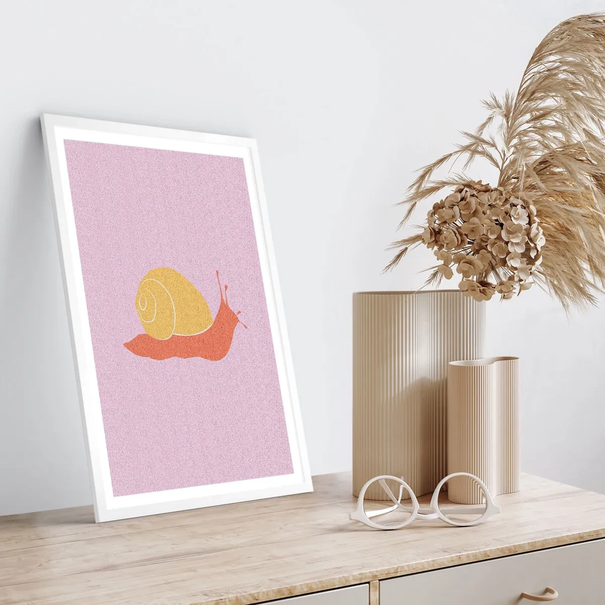 Plagát v bielom ráme - Nie je kam sa ponáhľať - 61x91 cm