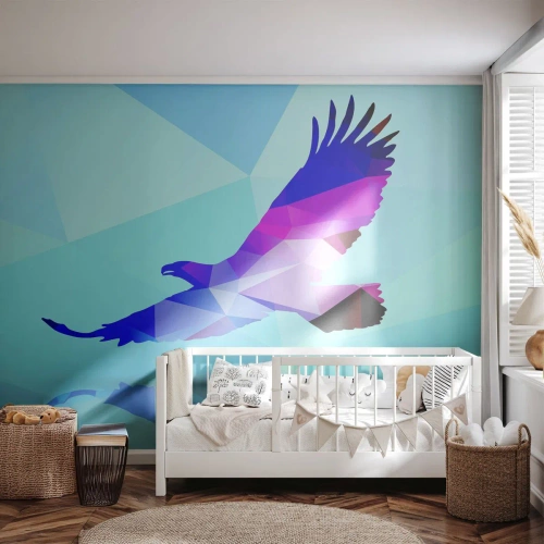 Fototapeta Premium Canvas - Orol v ľaliovom krištáli - Vták, Orol, Geometrický obrazec - 300x210 cm