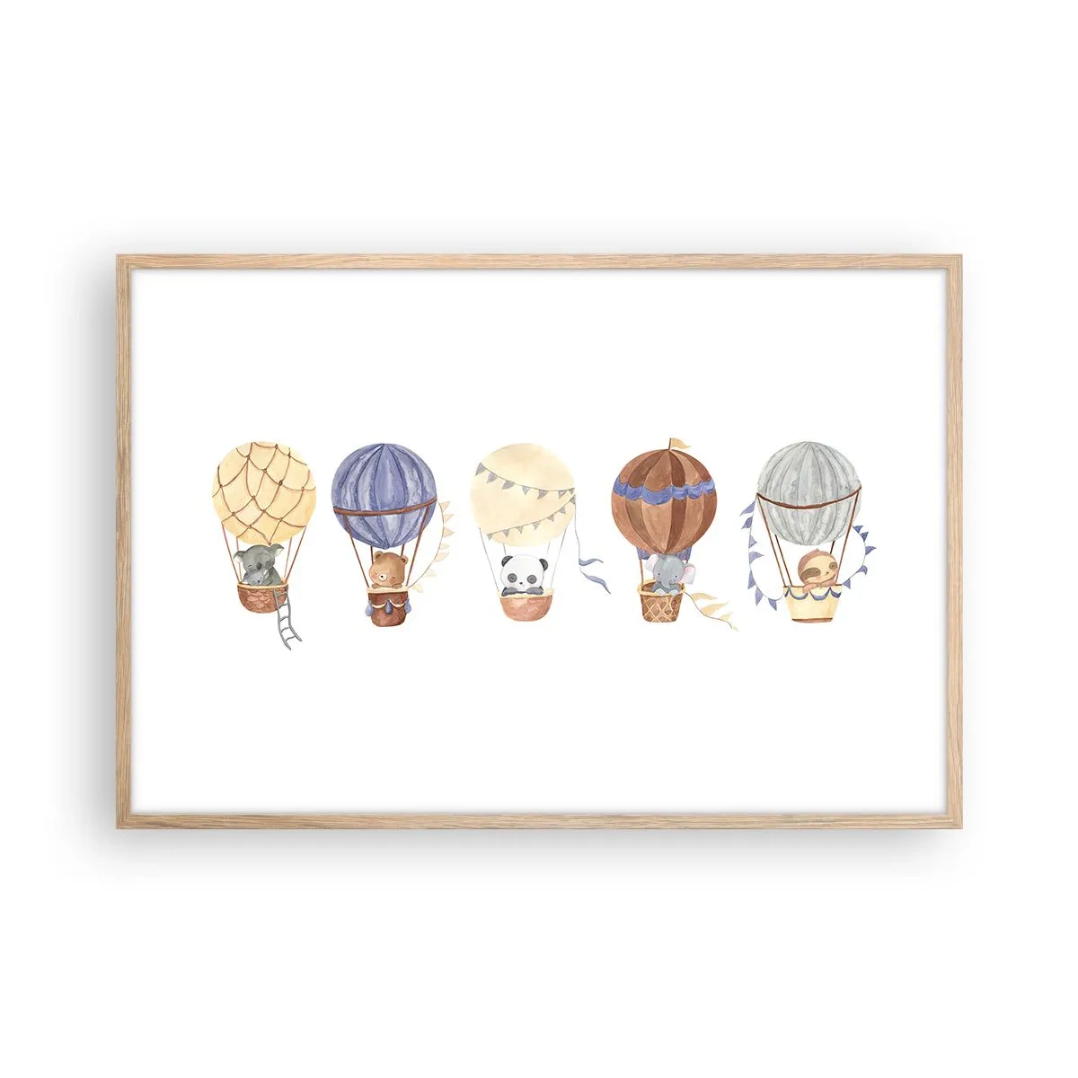 Plagát v ráme zo svetlého duba - Priatelia na cestách - 91x61 cm