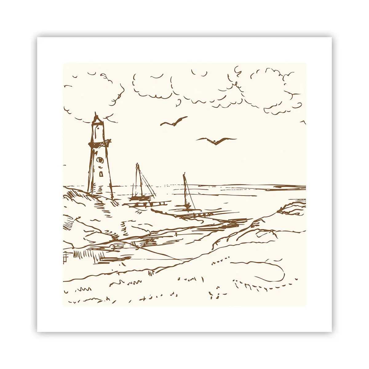 Plagát - Náčrt letných spomienok - 40x40 cm