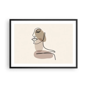 Plagát v čiernom ráme - Určitá línia krásy - 70x50 cm