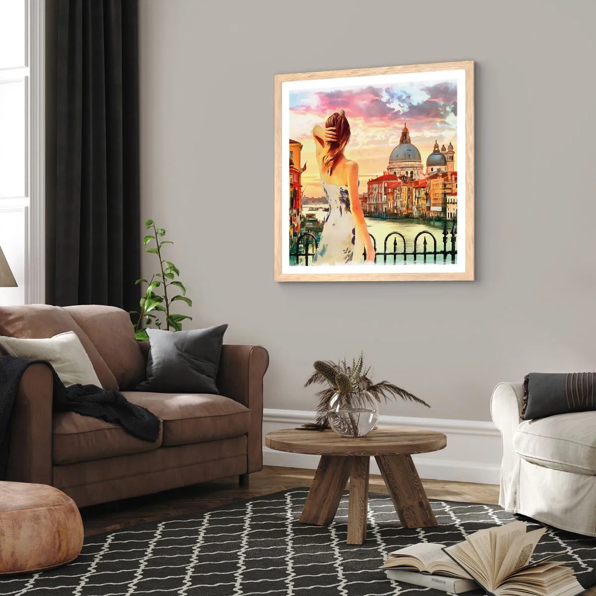 Plagát v ráme zo svetlého duba - Pokiaľ dobrodružstvo, tak len v… - 60x60 cm