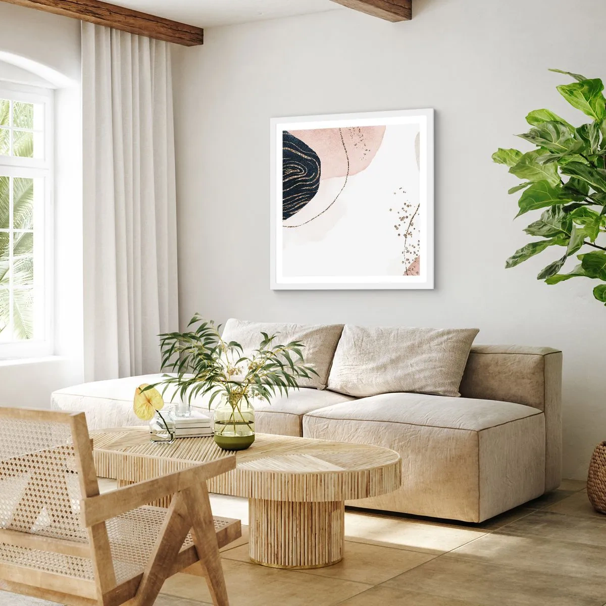 Plagát v bielom ráme - Všetko plynie - 40x40 cm