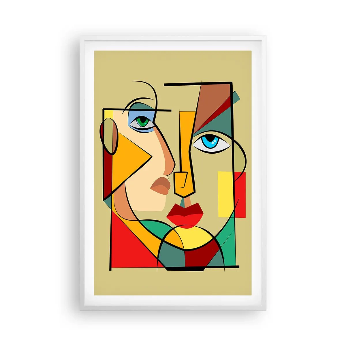 Plagát v bielom ráme - Zhodný pár - 61x91 cm