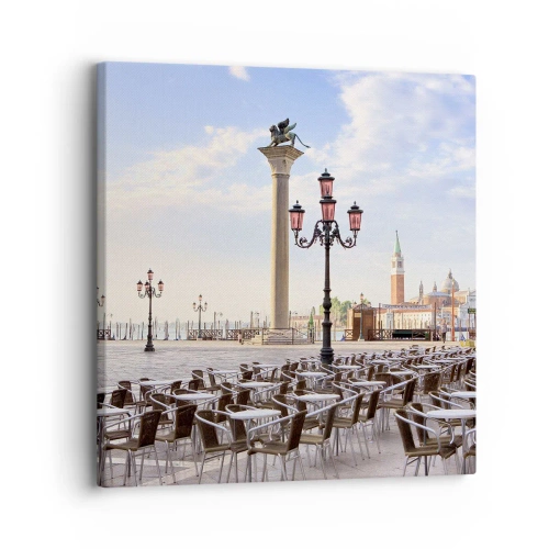 Obraz na plátne - Pozývame, všetko pripravené - 30x30 cm