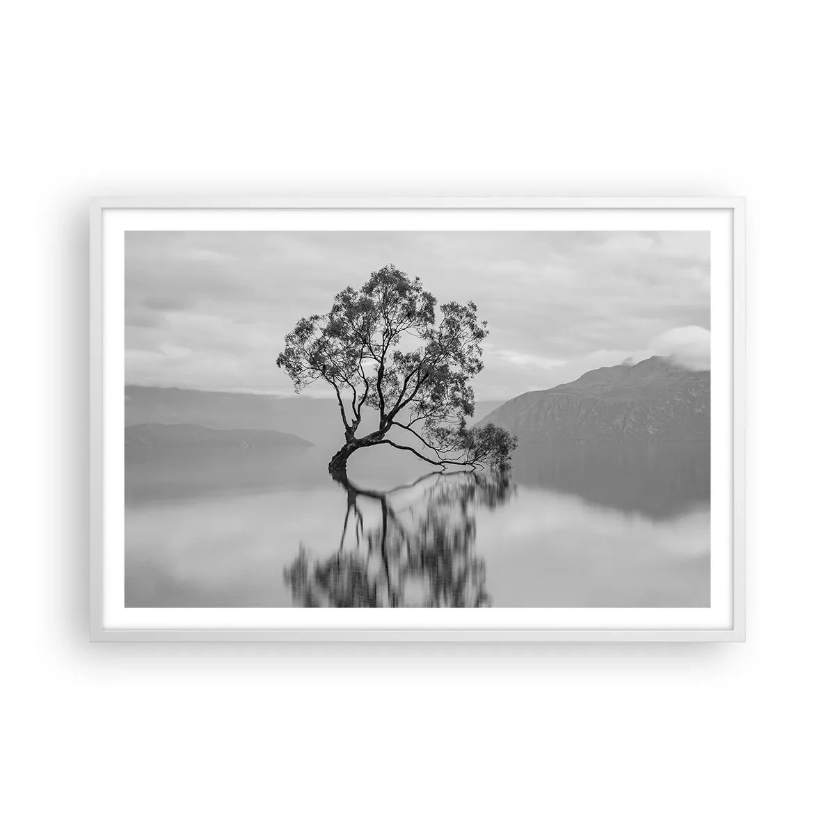 Plagát v bielom ráme - Existuje taká krajina - 91x61 cm