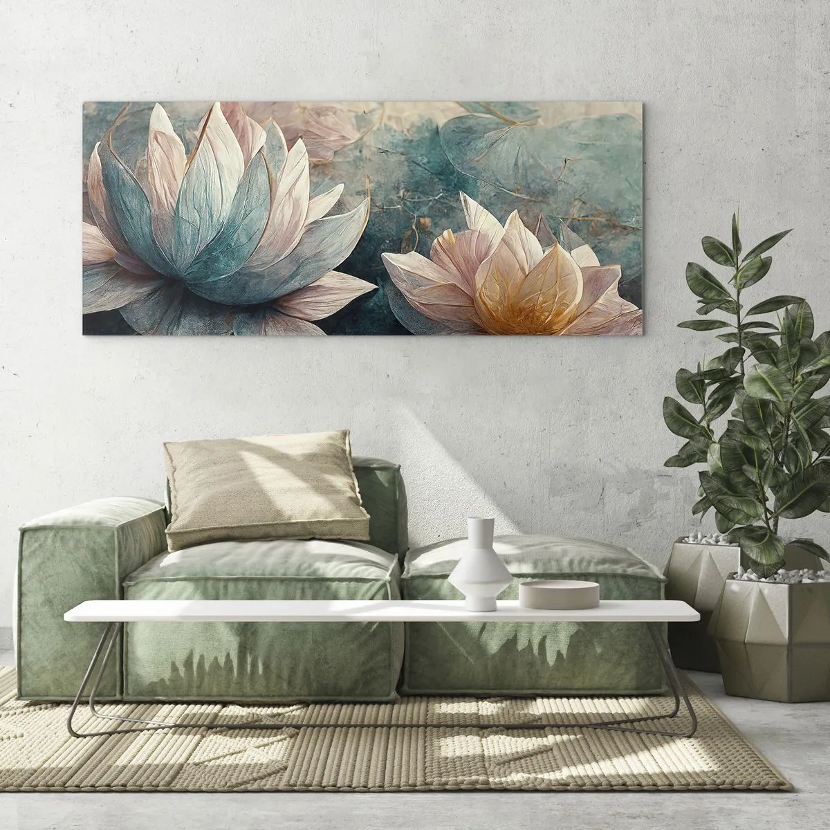 Obraz na skle - Hviezdy a jazero - 90x30 cm