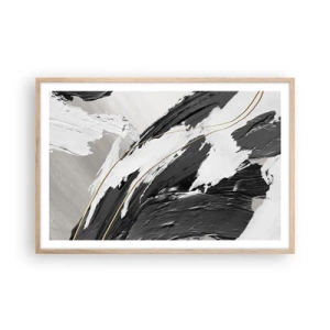 Plagát v ráme zo svetlého duba - Veľkorysá abstrakcia - 91x61 cm