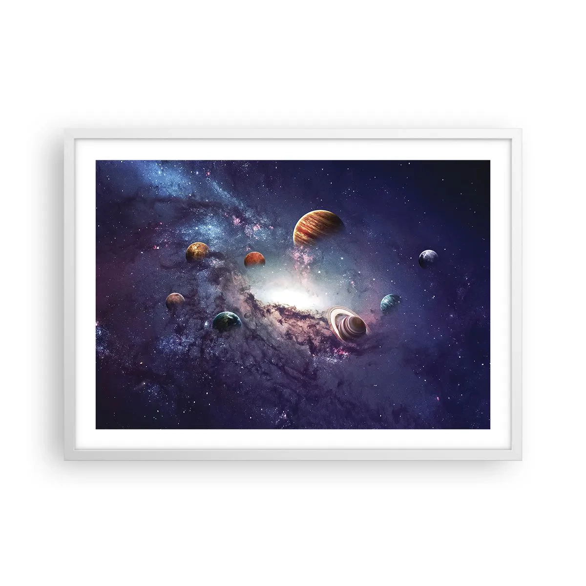 Plagát v bielom ráme - Slnko a tanec - 70x50 cm
