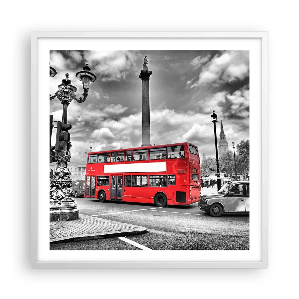 Plagát v bielom ráme - Skutočný krvný obeh mesta - 60x60 cm