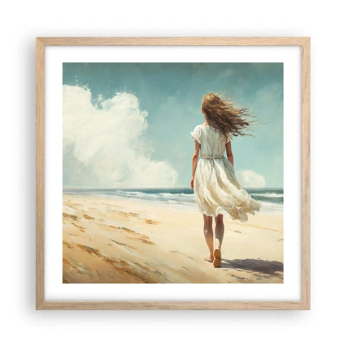 Plagát v ráme zo svetlého duba - Smerom ku slnku a vetru - 50x50 cm
