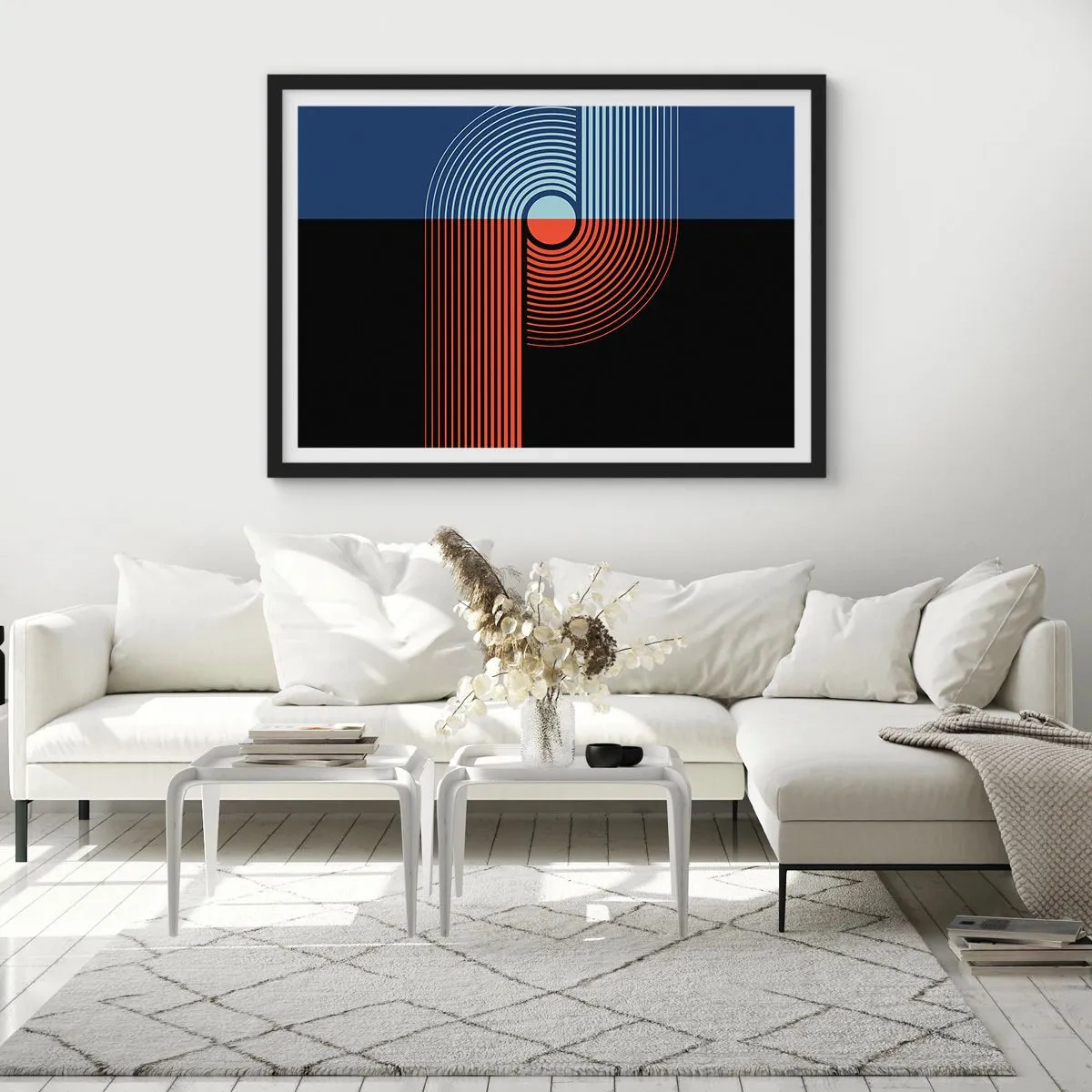 Plagát v čiernom ráme - V geometrickom objatí - 50x40 cm