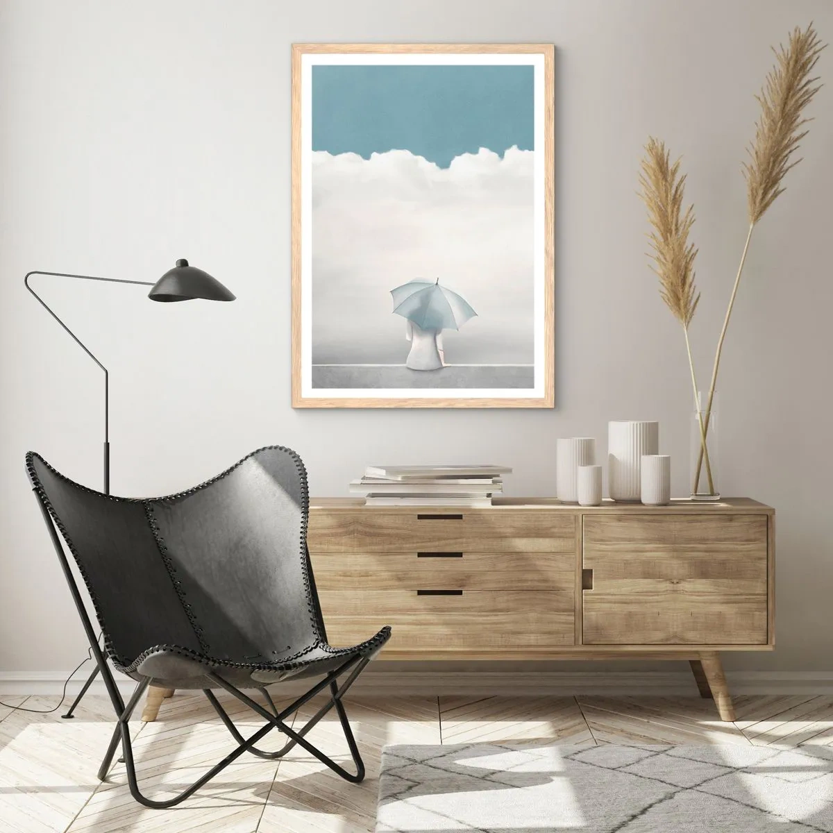 Plagát v ráme zo svetlého duba - Na hrane reality a snov - 50x70 cm