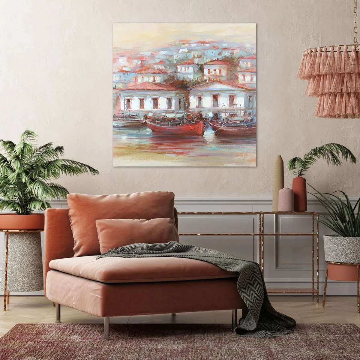 Obraz na plátne - Šťastné mestečko - 70x70 cm