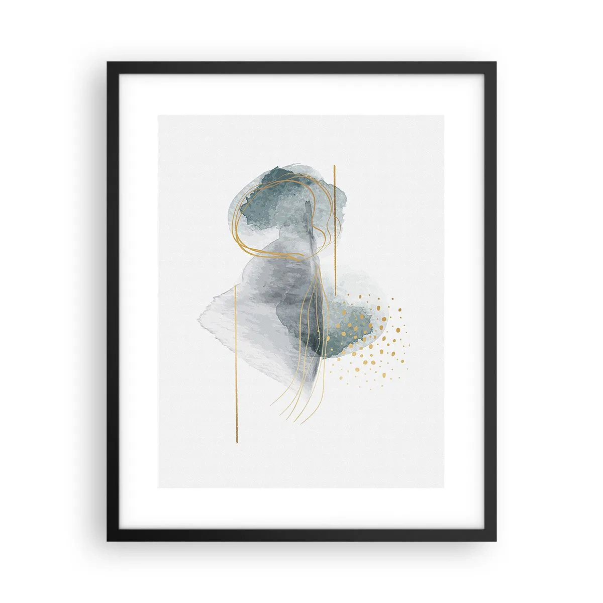 Plagát v čiernom ráme - O vzťahu medzi šedou a zlatou - 40x50 cm