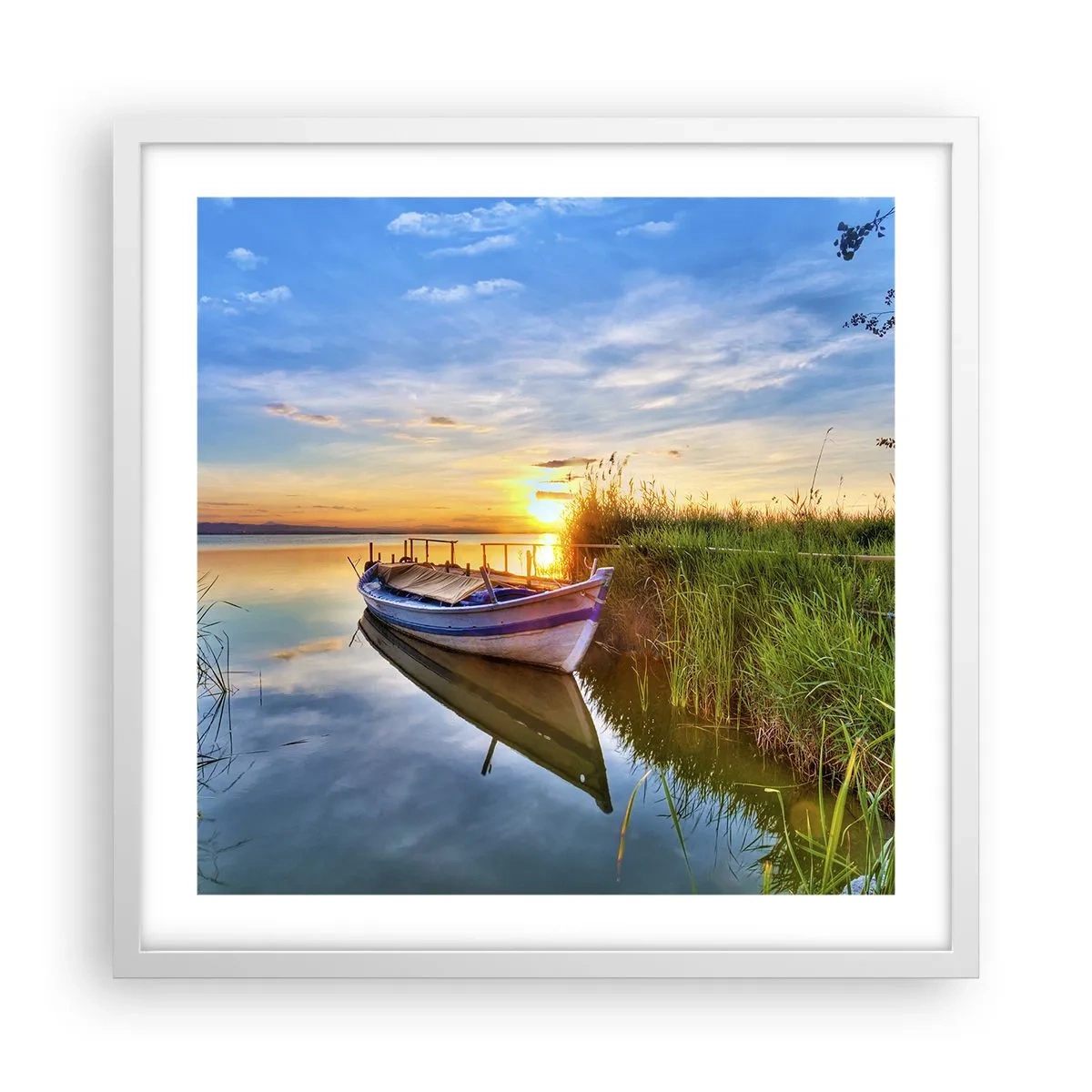 Plagát v bielom ráme - Zátoka splnených snov - 50x50 cm