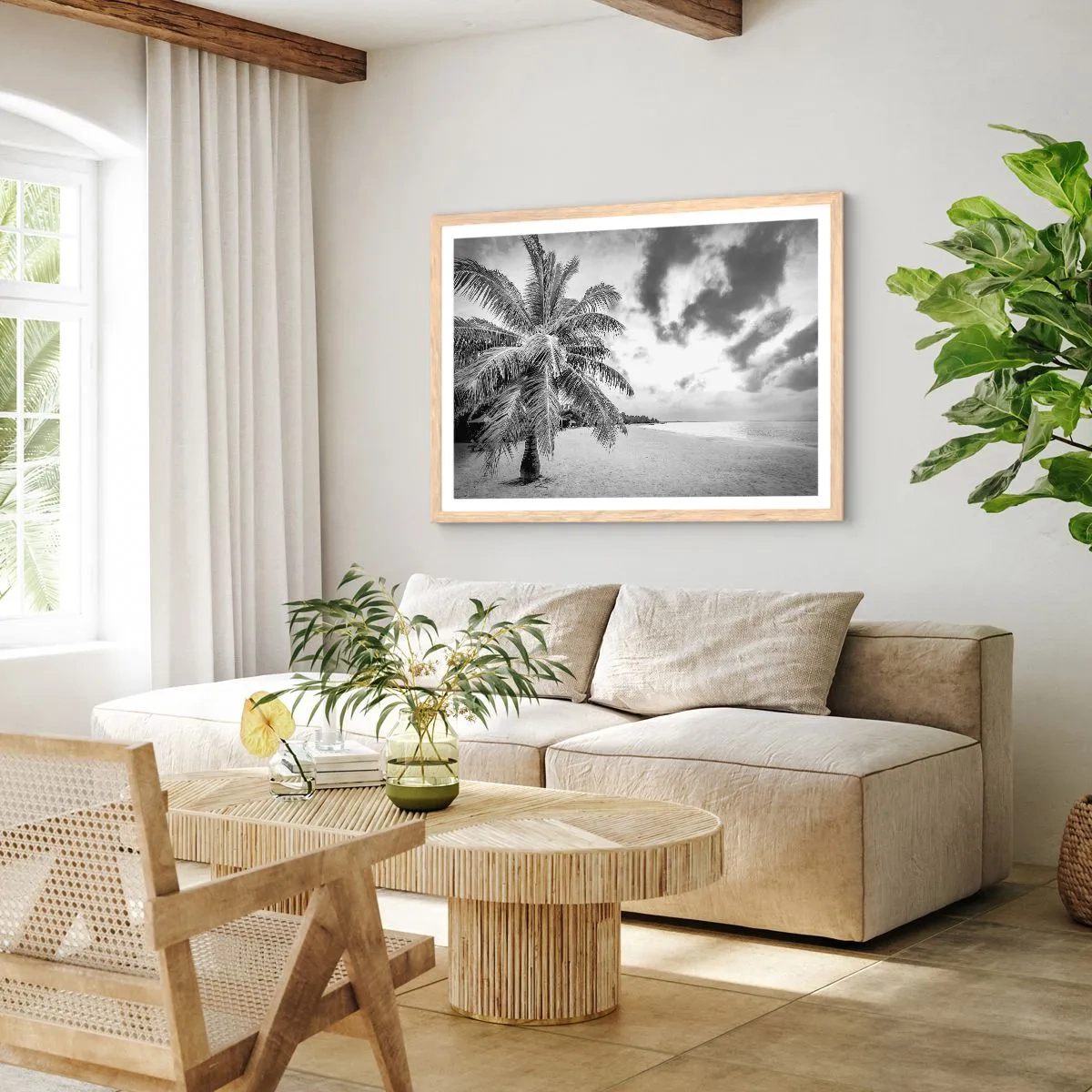 Plagát v ráme zo svetlého duba - Keď túžiš po samote…. - 50x40 cm