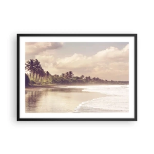 Plagát v čiernom ráme - Pohladenie vĺn - 70x50 cm