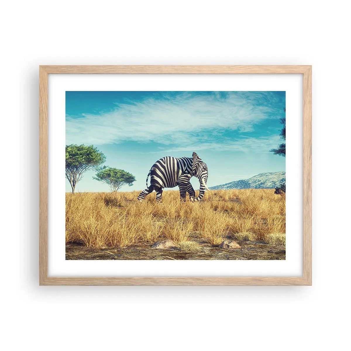 Plagát v ráme zo svetlého duba - Šedá už nie je v móde - 50x40 cm