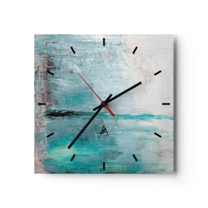 Nástenné hodiny - Horizontálne v modrej - 30x30 cm
