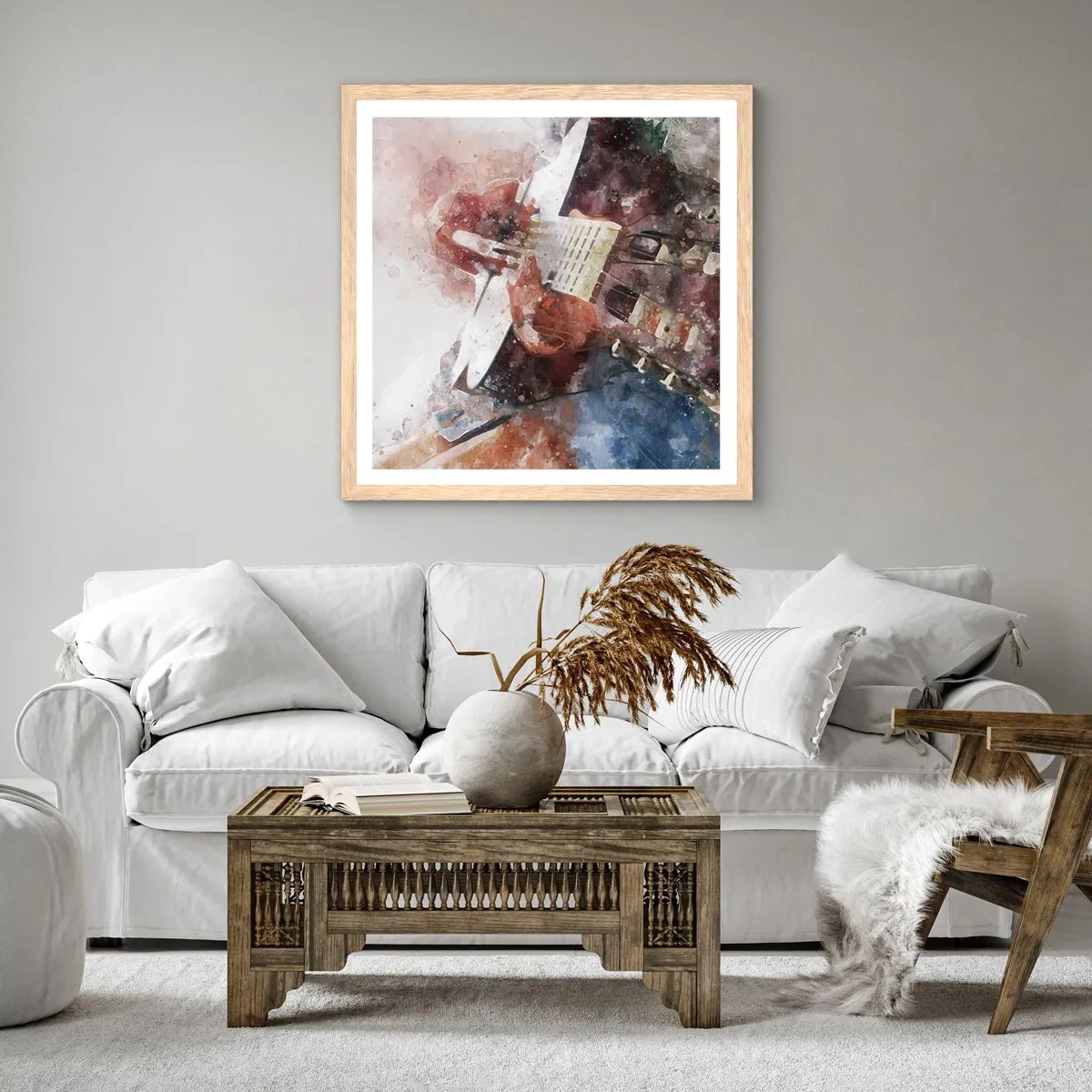 Plagát v ráme zo svetlého duba - Čo si o tom myslíš? - 50x50 cm