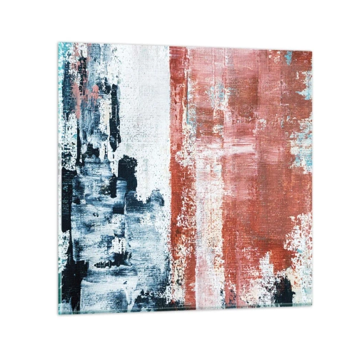 Obraz na skle - Abstraktné pol na pol - 30x30 cm