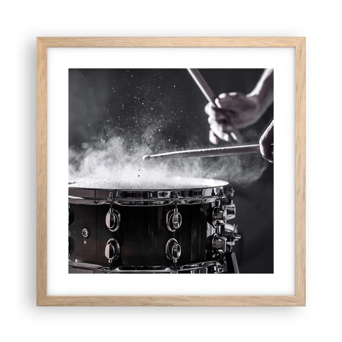Plagát v ráme zo svetlého duba - Pulz hudby - 40x40 cm