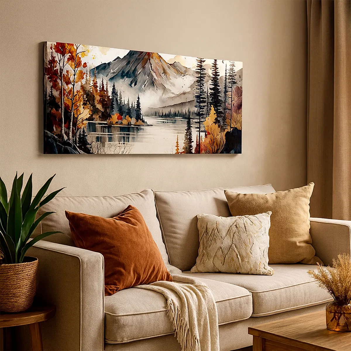 Obraz na plátne - Zlatá jeseň na horách - 30x30 cm