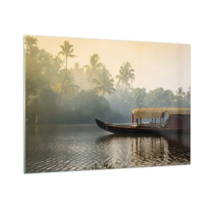 Obraz na skle - Dom na rieke - 100x70 cm