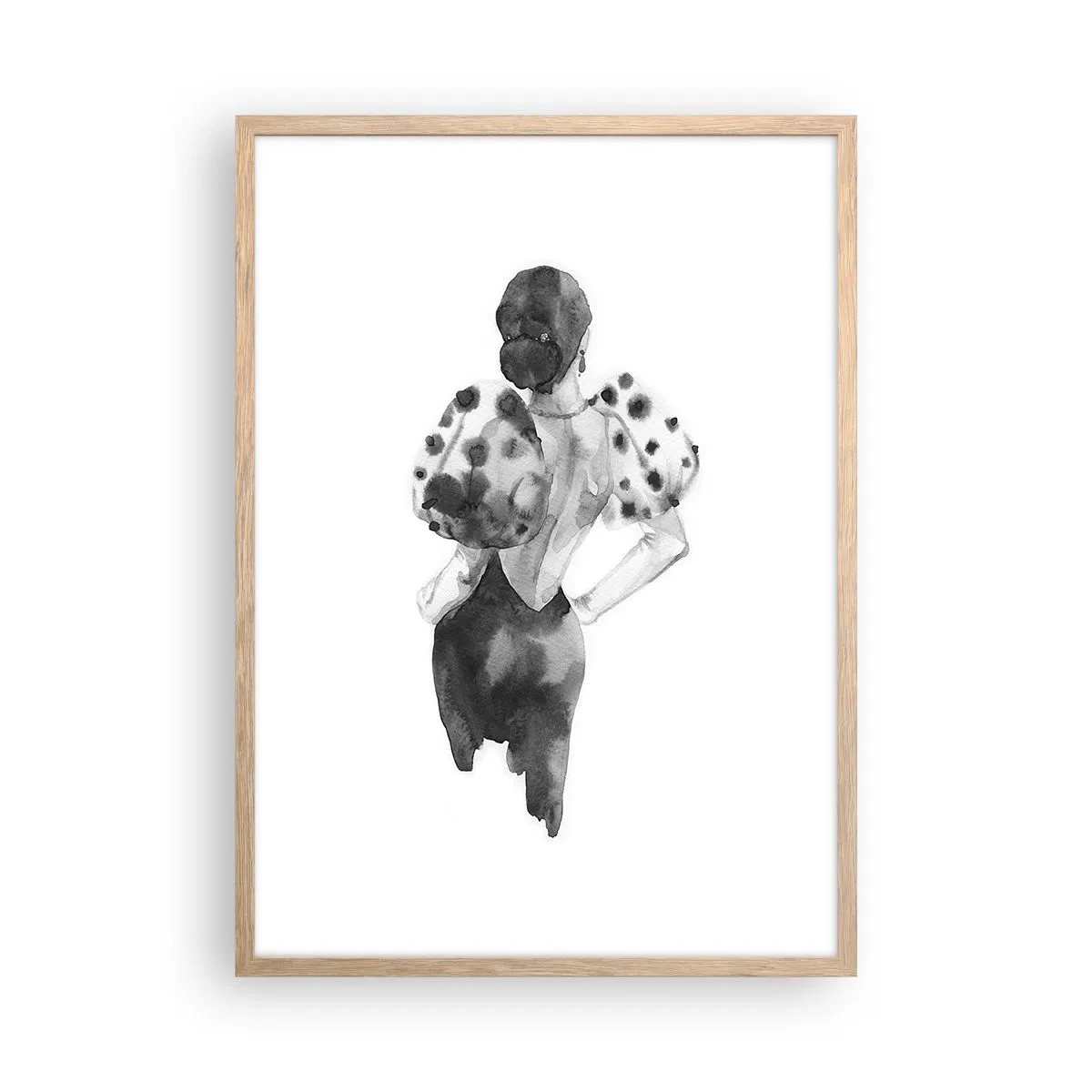 Plagát v ráme zo svetlého duba - Prešla hneď vedľa - 50x70 cm