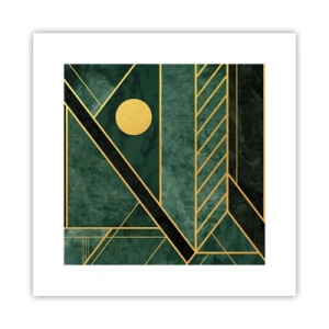 Plagát - Dynamika zlata a lazuritu - 30x30 cm