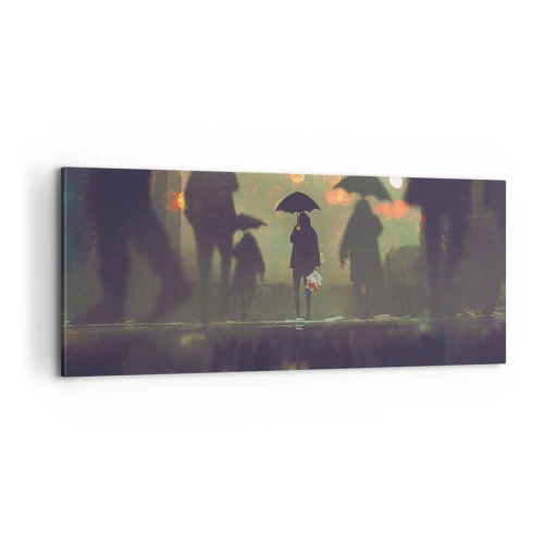 Obraz na plátne - Z perspektívy kvapky dažďa - 100x40 cm