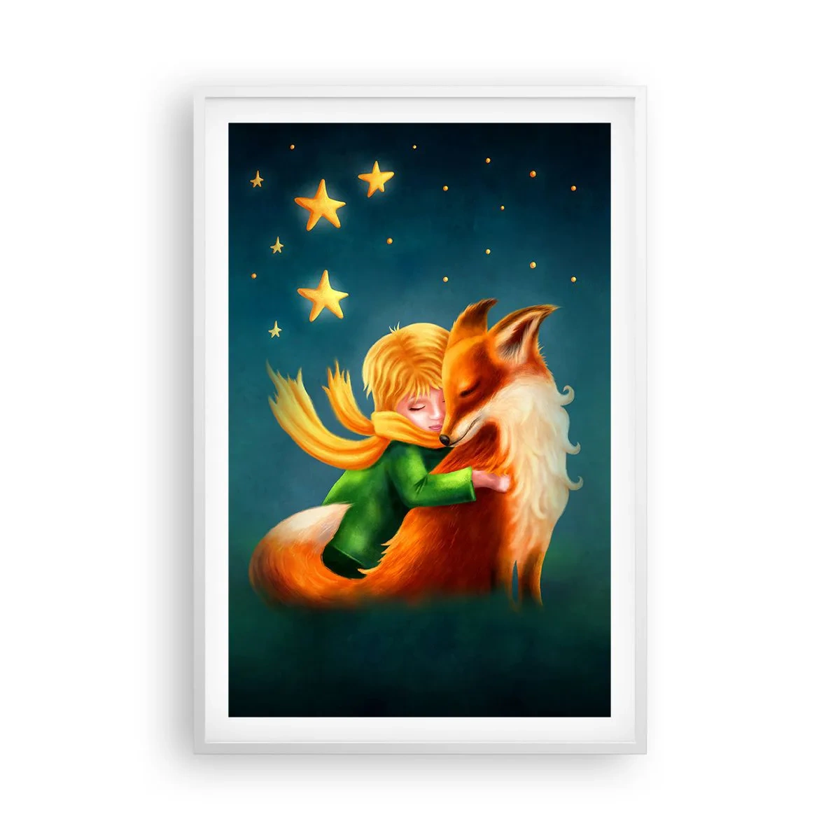 Plagát v bielom ráme - Malý princ - 61x91 cm