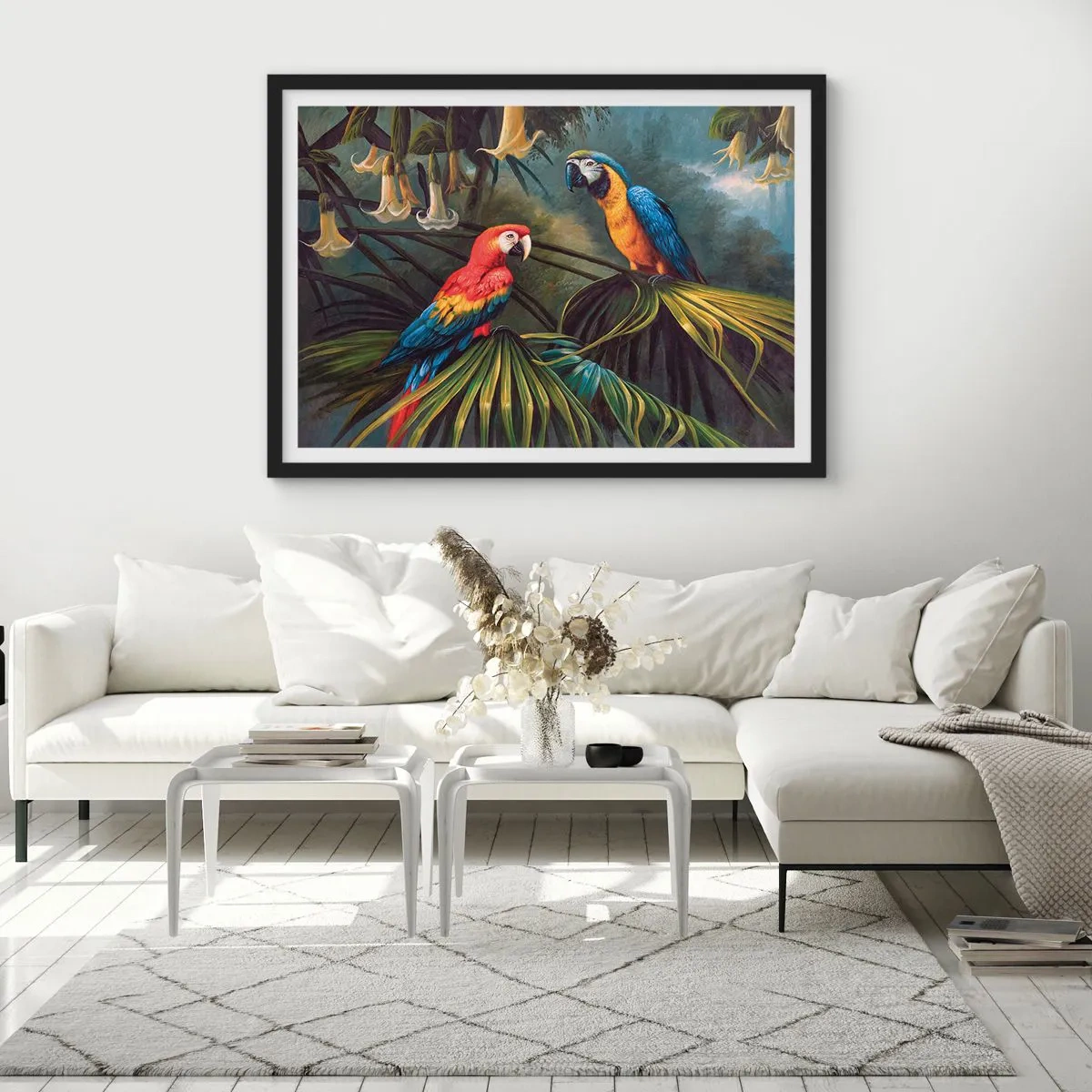 Plagát v čiernom ráme - Romantizmus v trópoch - 70x50 cm
