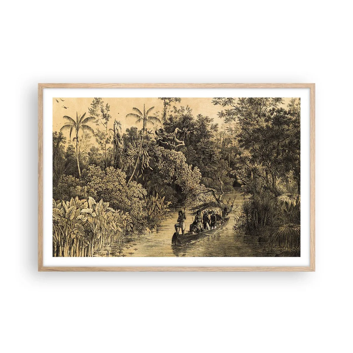 Plagát v ráme zo svetlého duba - Výlet k zdroju - 91x61 cm