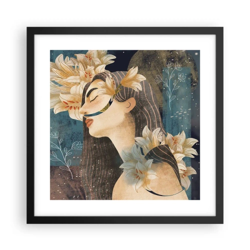 Plagát v čiernom ráme - Rozprávka o princeznej s ľaliami - 40x40 cm