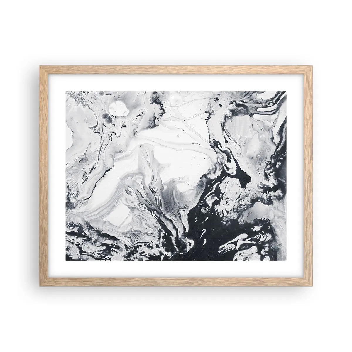 Plagát v ráme zo svetlého duba - Zemské vnútro - 50x40 cm