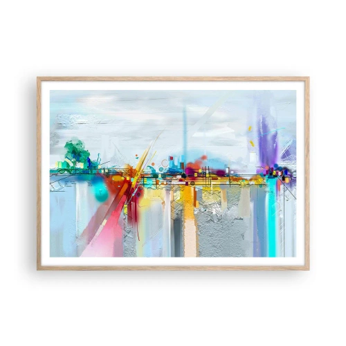 Plagát v ráme zo svetlého duba - Most radosti nad riekou života - 100x70 cm