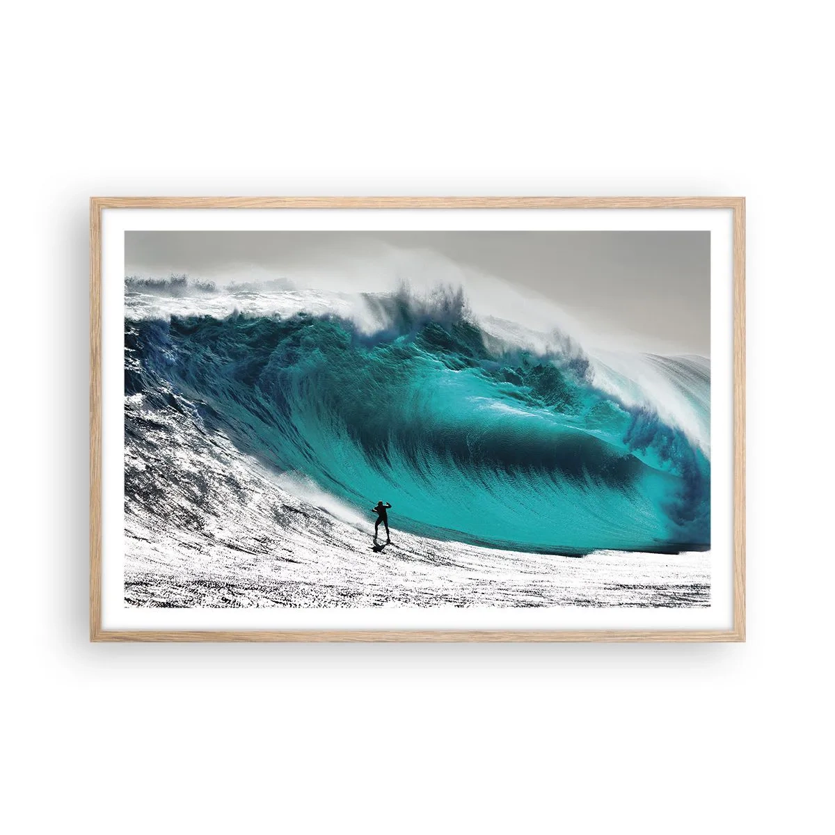 Plagát v ráme zo svetlého duba - Výzva prijatá - 91x61 cm