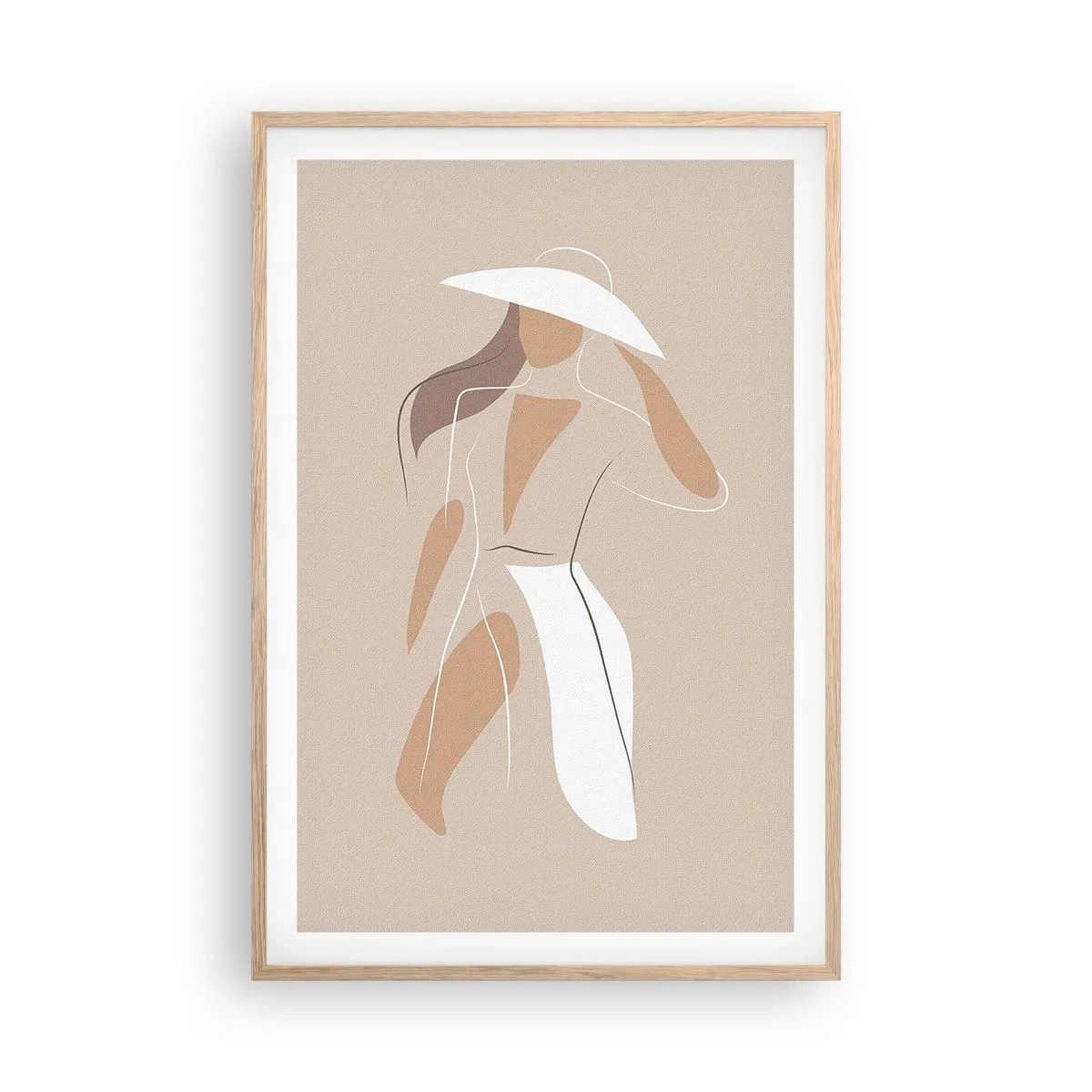 Plagát v ráme zo svetlého duba - Móda je zábava - 61x91 cm