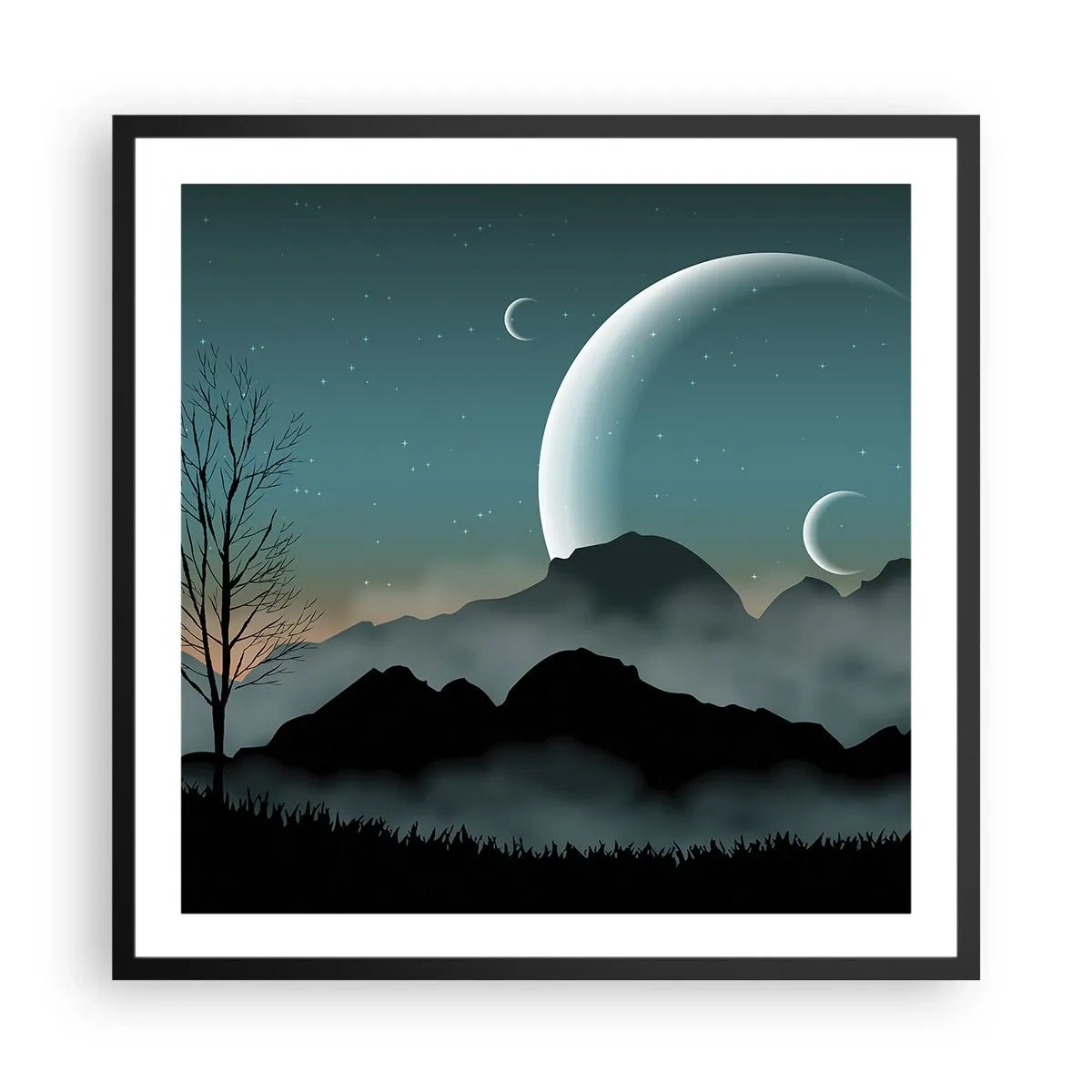 Plagát v čiernom ráme - Karneval hviezdnej noci - 60x60 cm