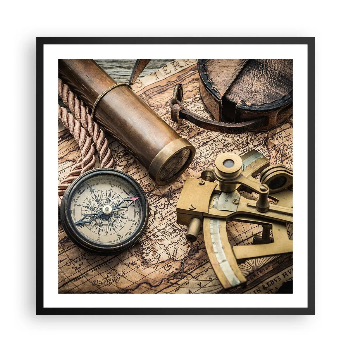 Plagát v čiernom ráme - Urči smer - 60x60 cm