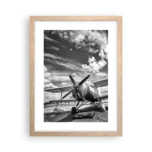 Plagát v ráme zo svetlého duba - Nemôžem sa toho dočkať! - 30x40 cm